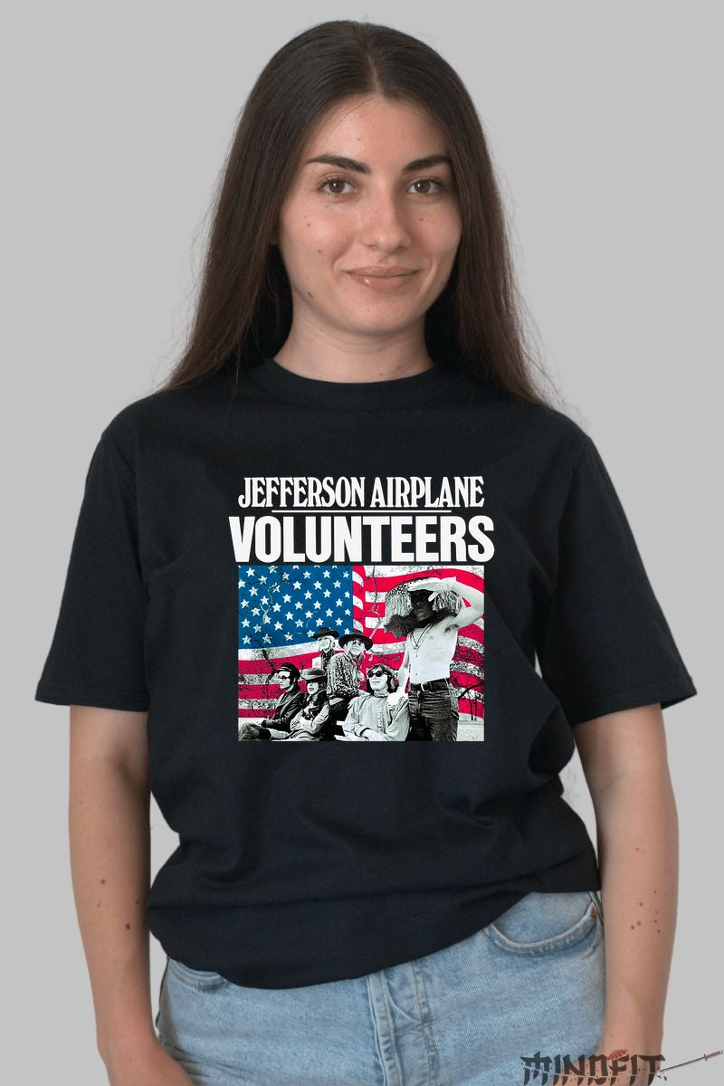 Tricou Jefferson Airplane - Volunteers Vintage dama negru