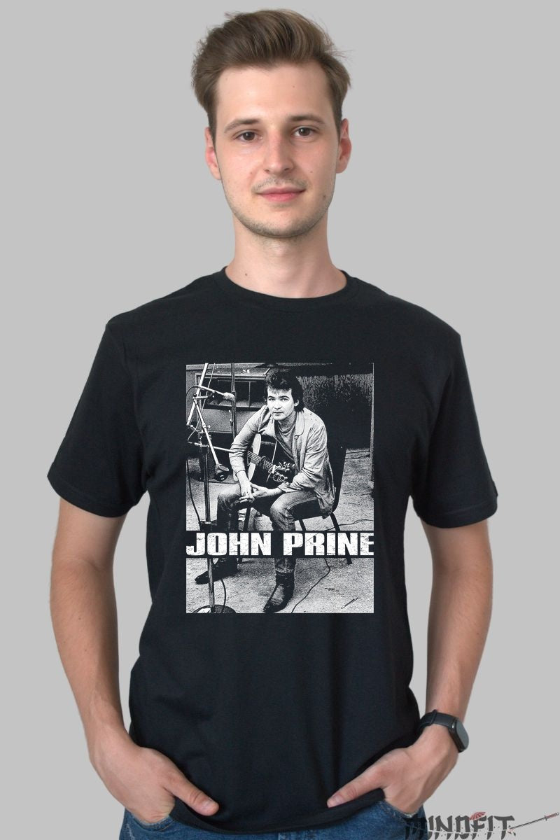 Tricou John Prine - Legenda Americana Folk barbat negru
