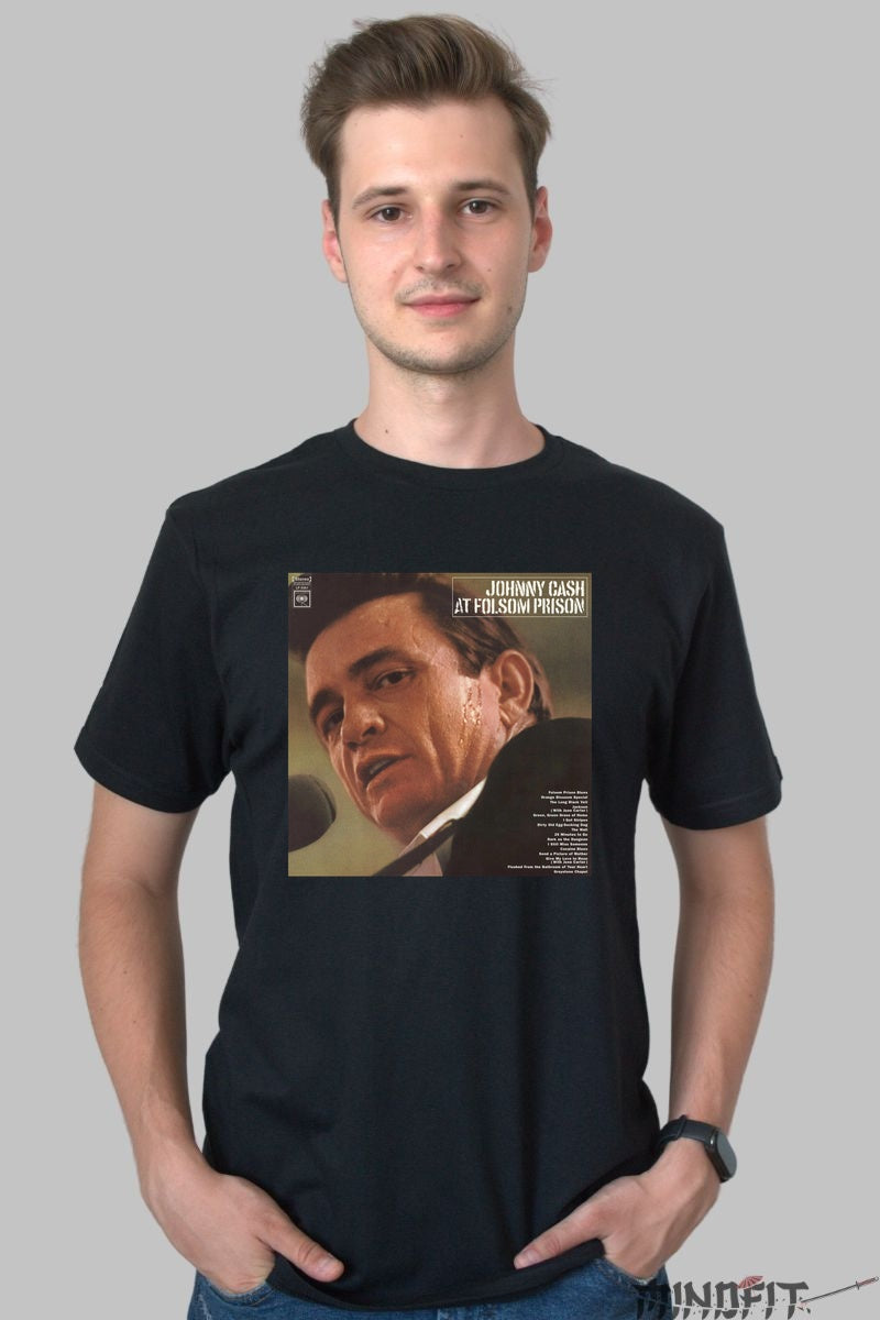 Tricou Johnny Cash - Live at Folsom Prison barbat negru