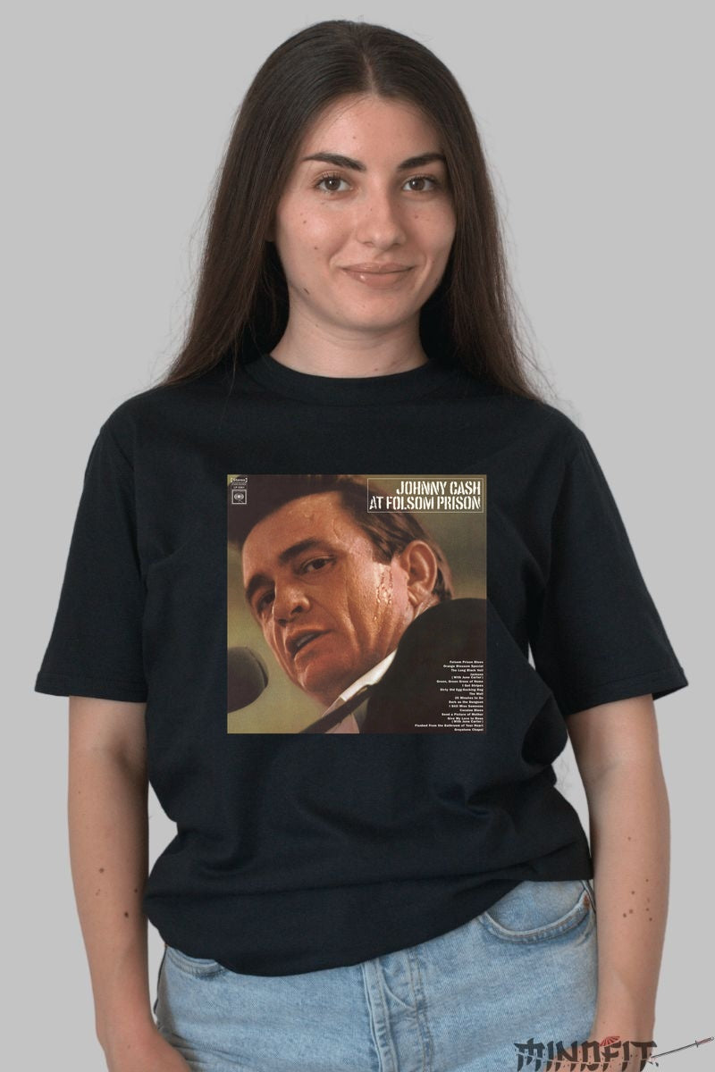 Tricou Johnny Cash - Live at Folsom Prison dama negru