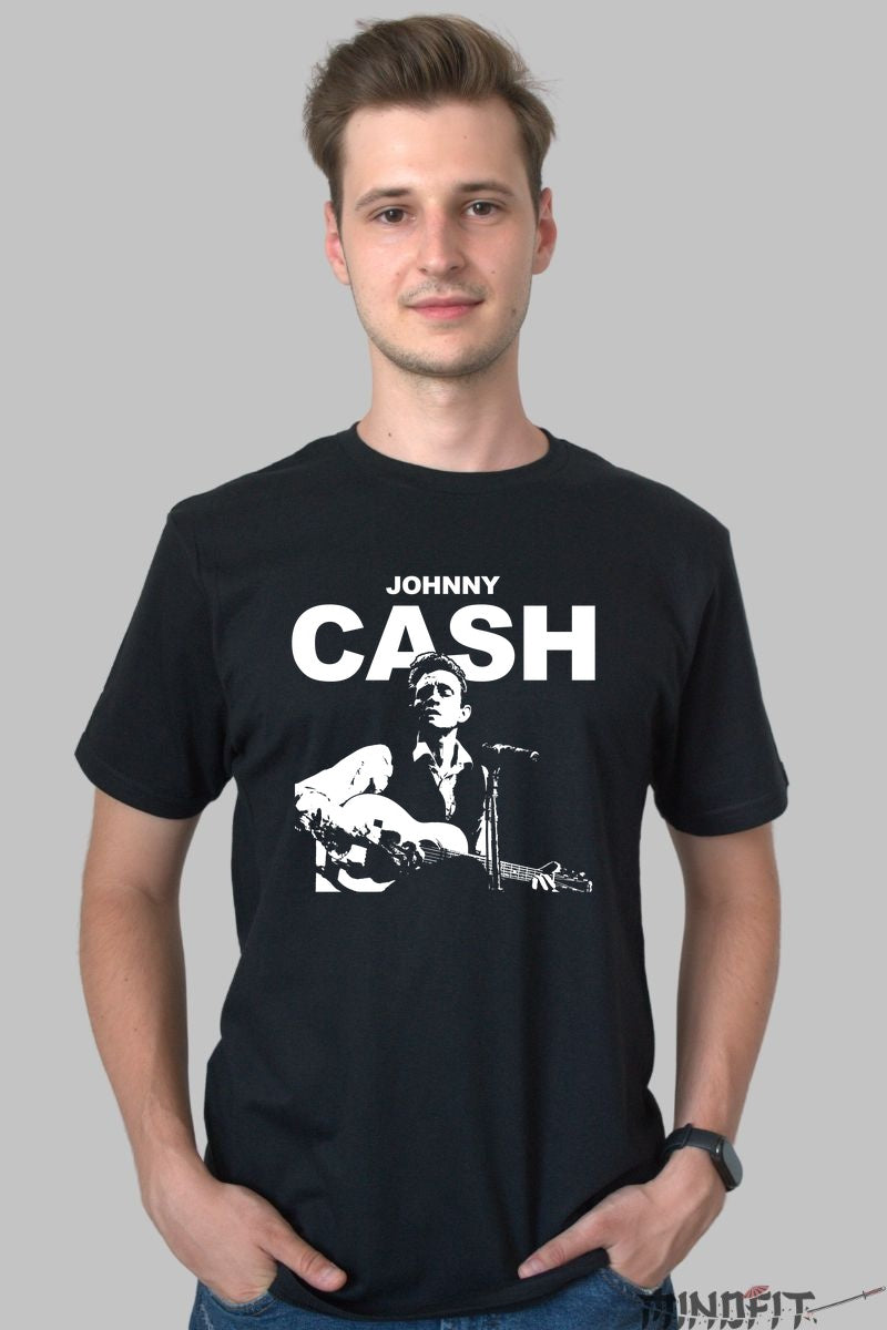 Tricou Johnny Cash - The Man in Black Live barbat negru