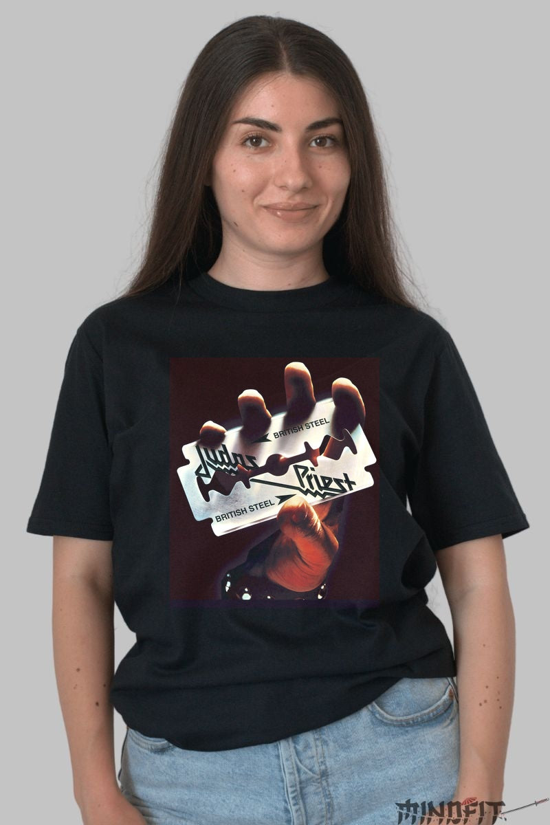 Tricou Judas Priest - British Steel Edition dama negru