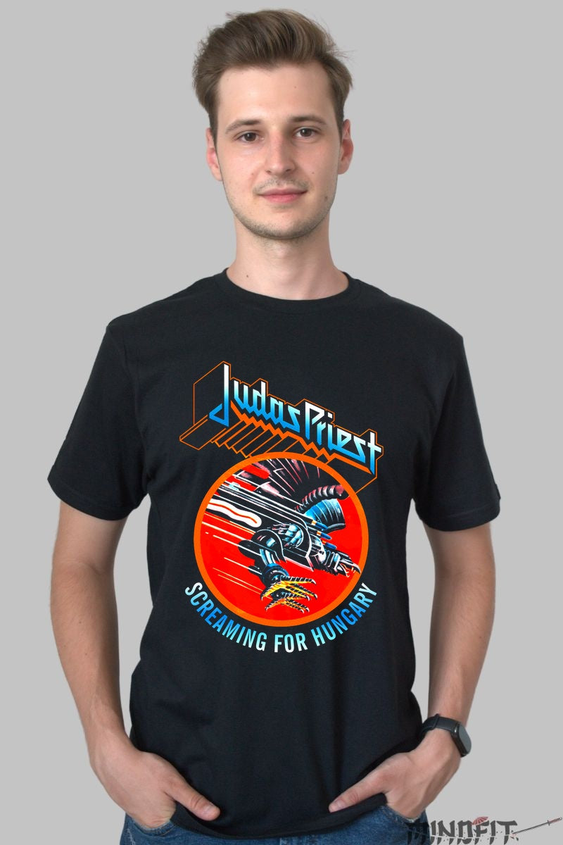 Tricou Judas Priest - Screaming for Hungary barbat negru