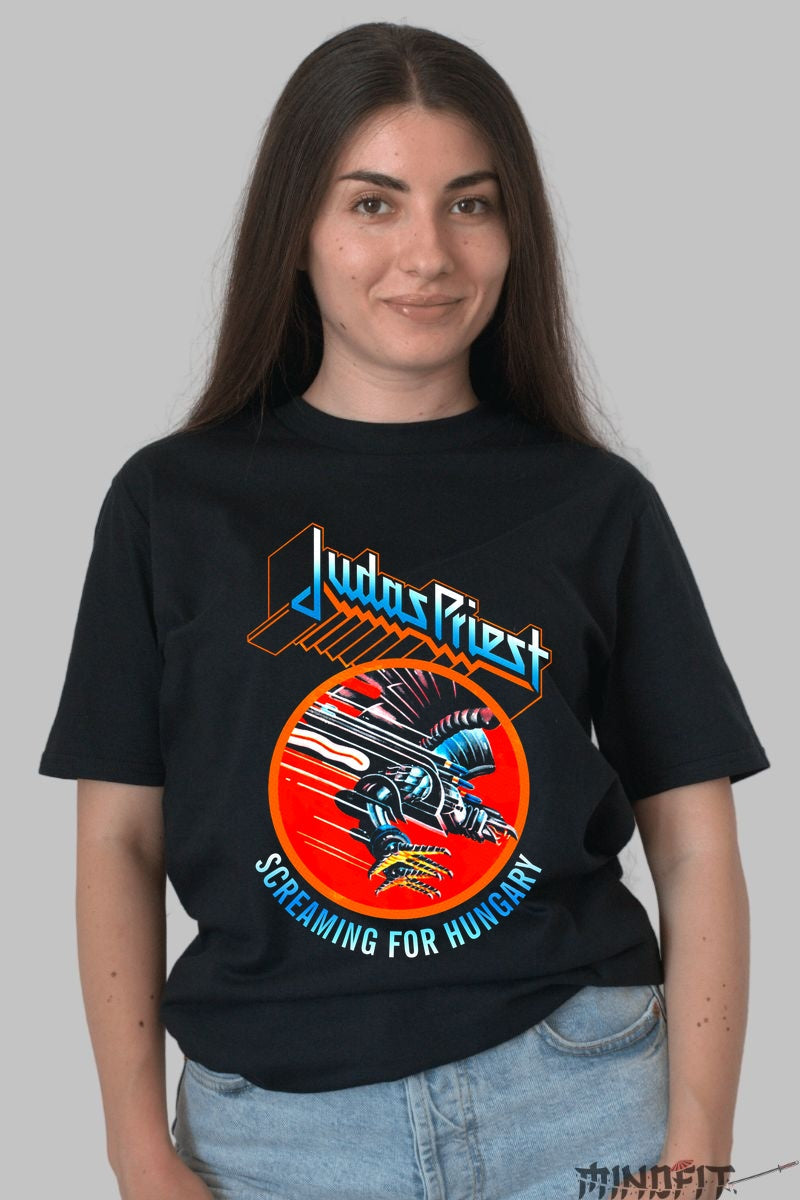 Tricou Judas Priest - Screaming for Hungary dama negru