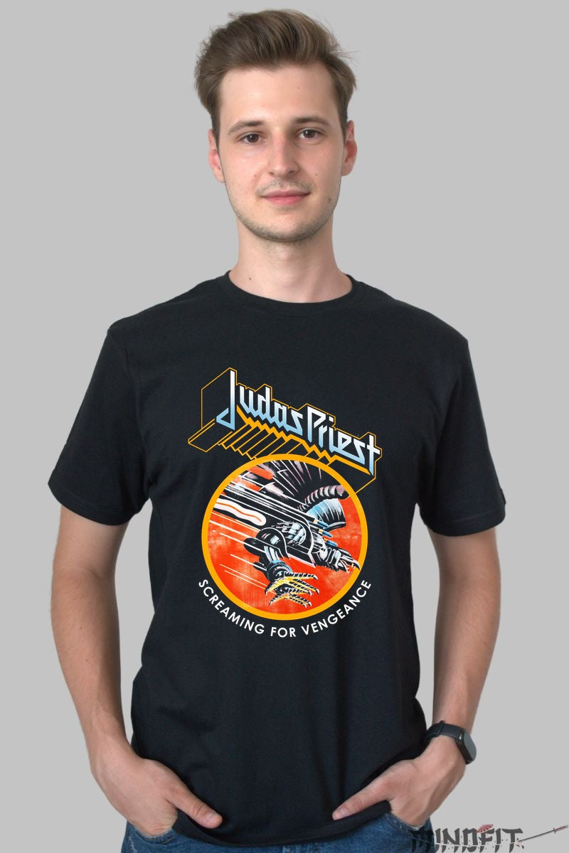 Tricou Judas Priest - Screaming for Vengeance barbat negru