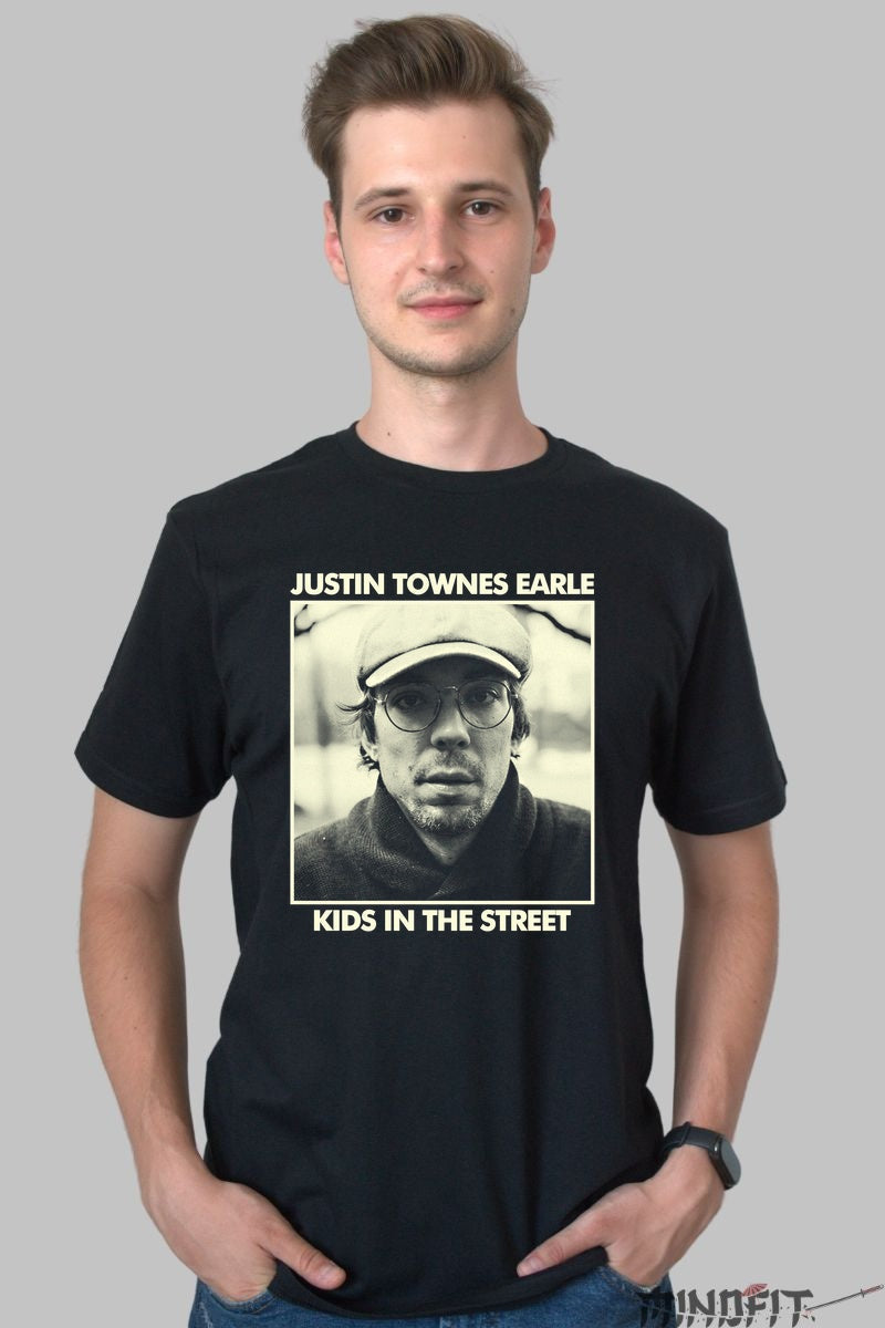 Tricou Justin Townes Earle - Kids in the Street barbat negru
