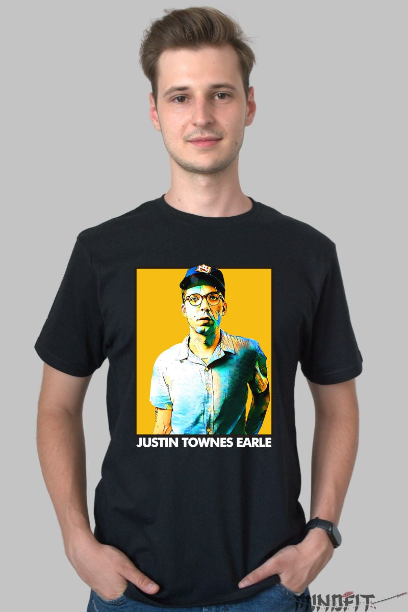Tricou Justin Townes Earle - Rebelul Americana barbat negru