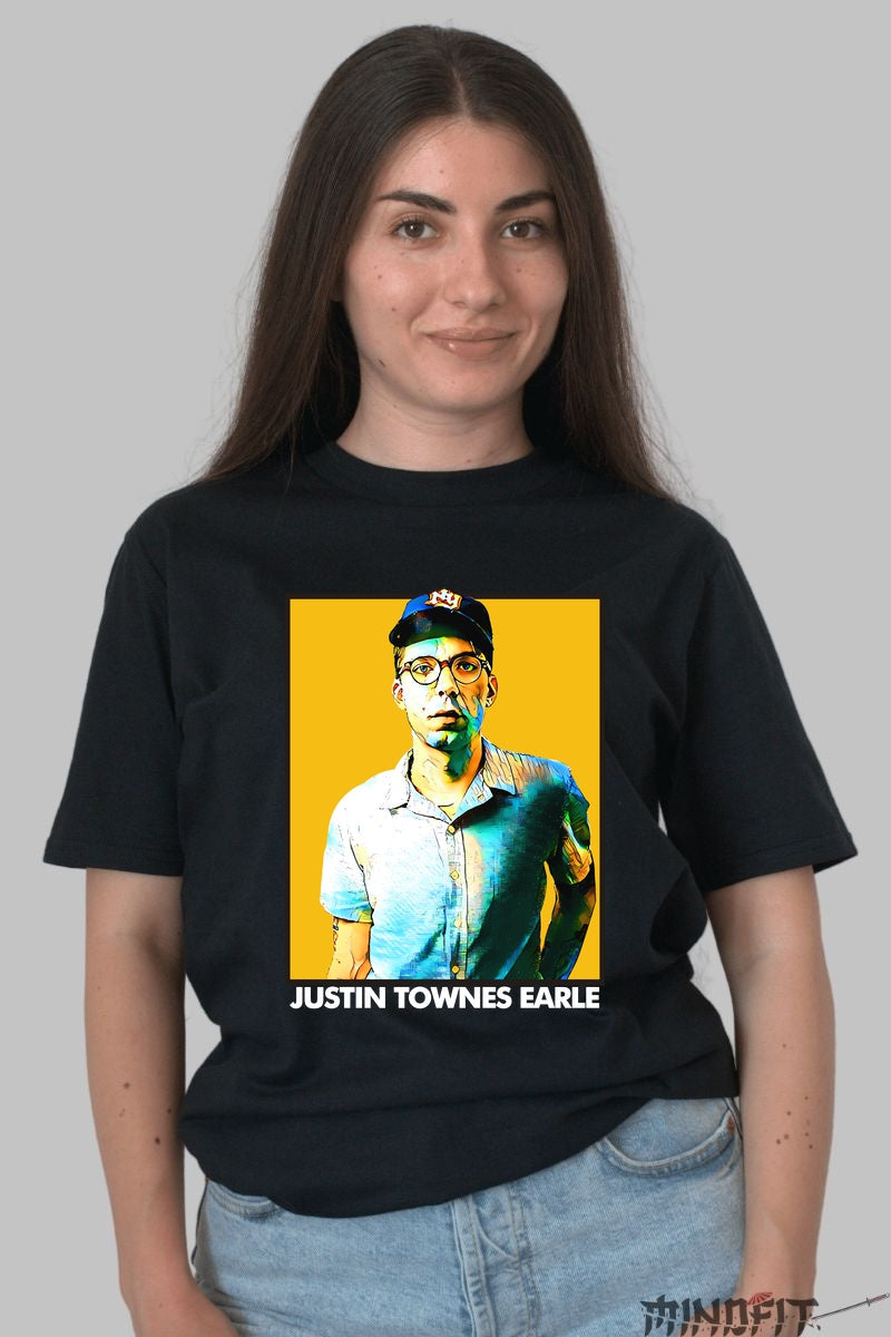 Tricou Justin Townes Earle - Rebelul Americana dama negru