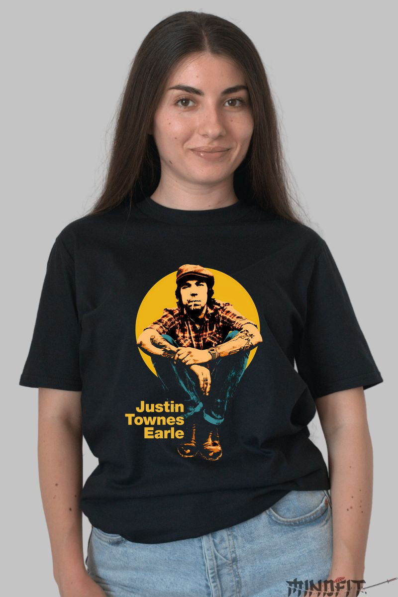 Tricou Justin Townes Earle - Spiritul rebel al folk-ului urban dama negru