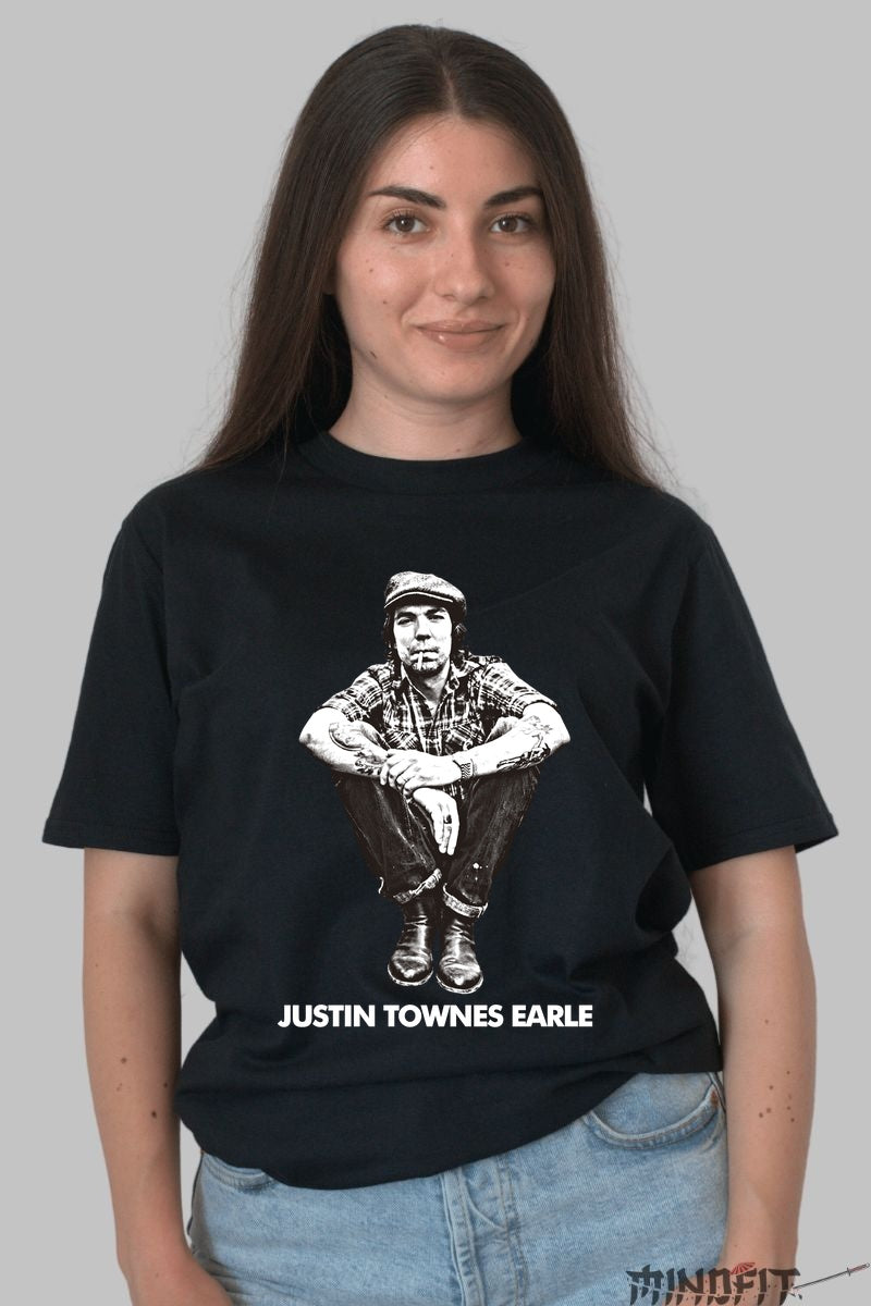 Tricou Justin Townes Earle - Spiritul rebel al muzicii americane dama negru