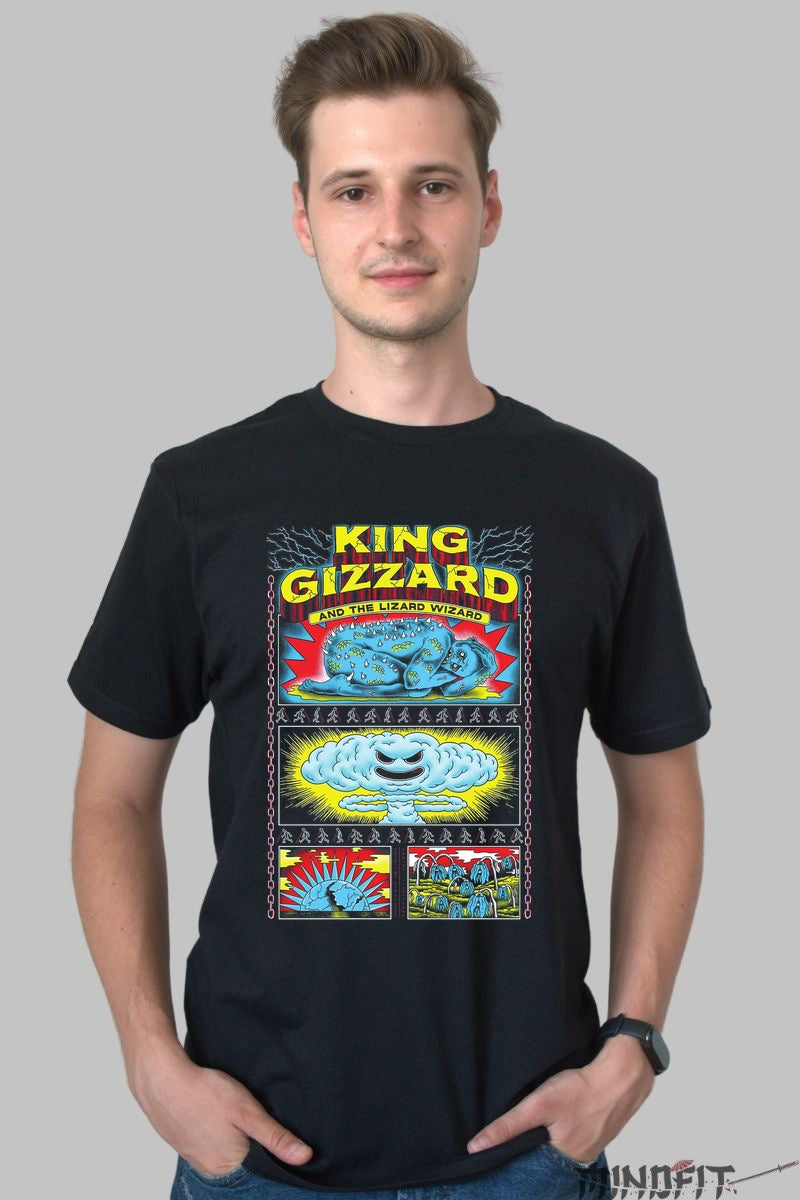 Tricou King Gizzard - Arta psihedelica exploziva barbat negru