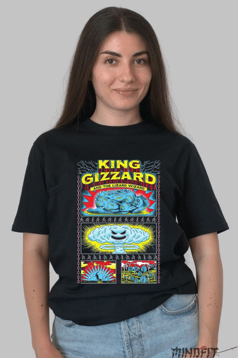 Tricou King Gizzard - Arta psihedelica exploziva dama negru