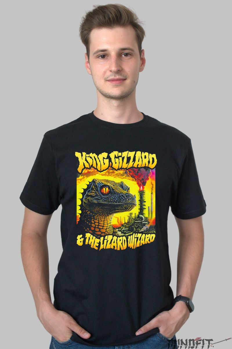 Tricou King Gizzard - Lizard Attack Psychedelia barbat negru
