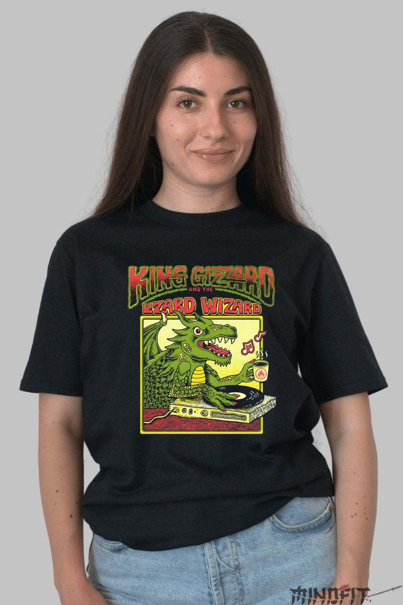 Tricou King Gizzard - Lizard DJ Fantasy dama negru