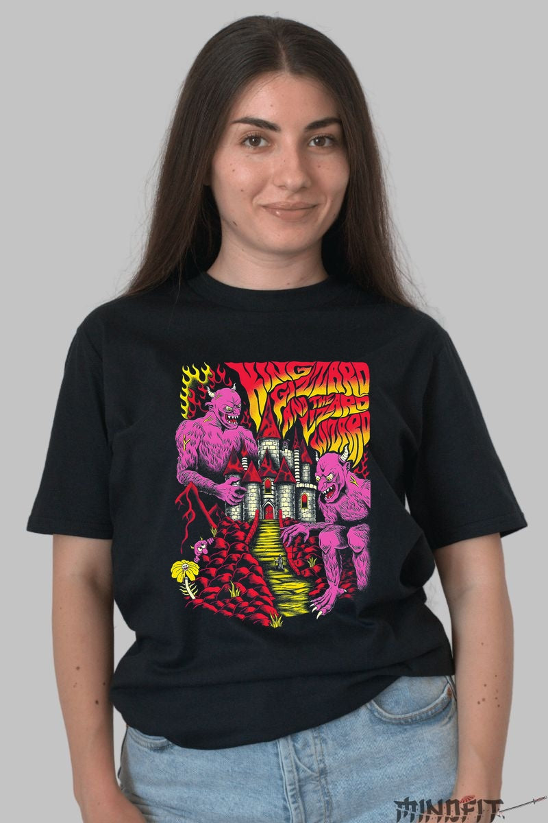 Tricou King Wizard - Castelul Groazei Psihedelice dama negru