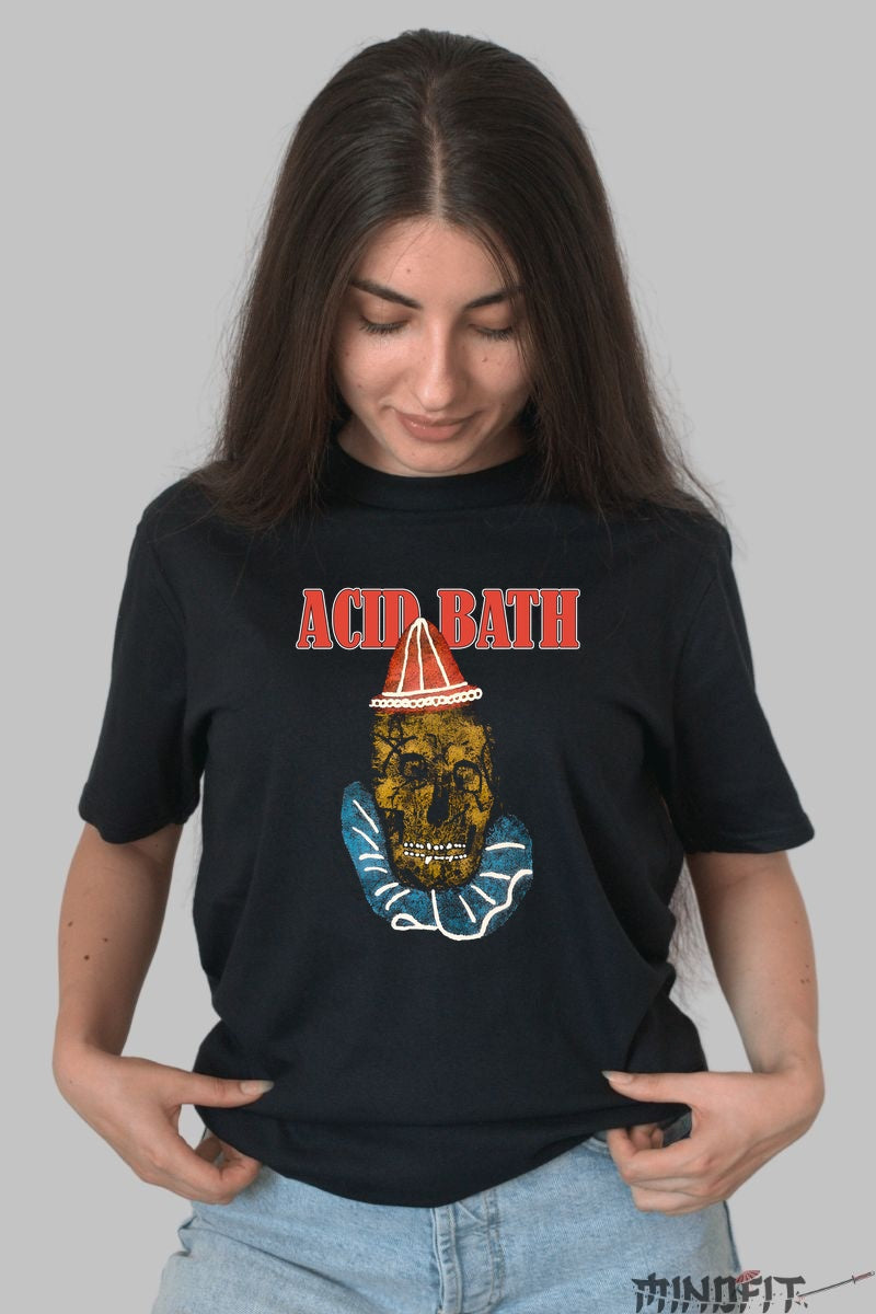 Tricou Metal Acid Bath - Clovnul din Abis dama negru