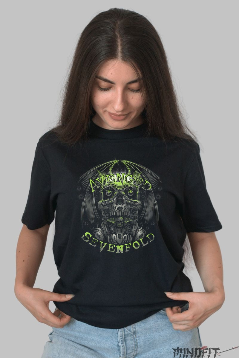 Tricou Metal Fantasy - Zeita Razboiului si Aripi de Foc dama negru