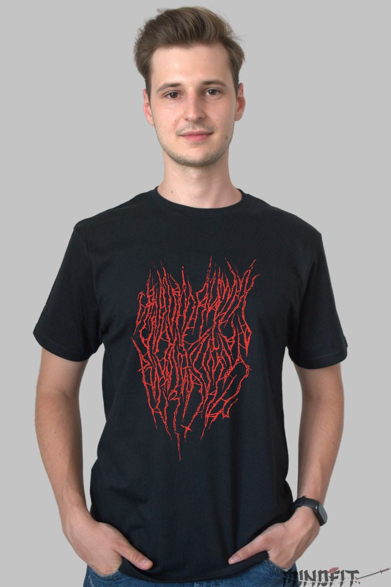 Tricou Metal Infernal Desire - Chaos Emblem Rosu barbat negru