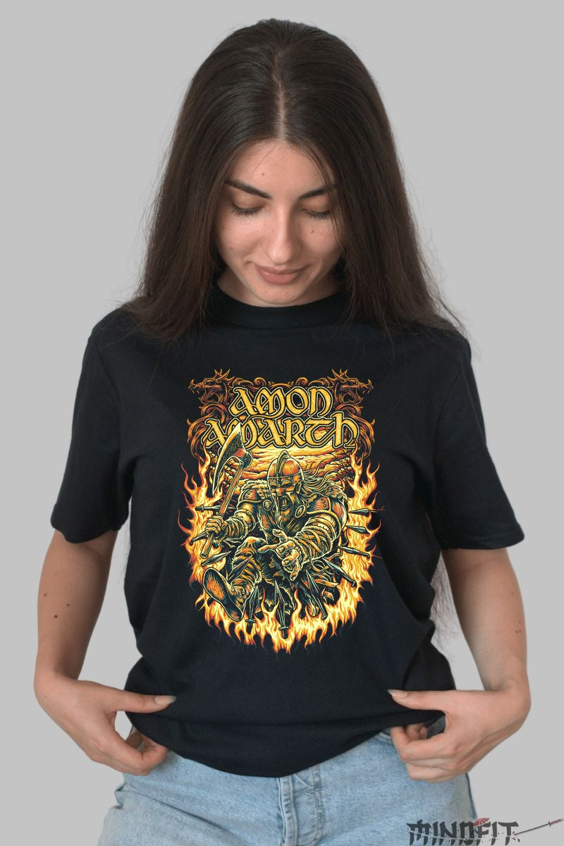 Tricou Metal Viking – Amon Amarth Berserker in Flacari dama negru
