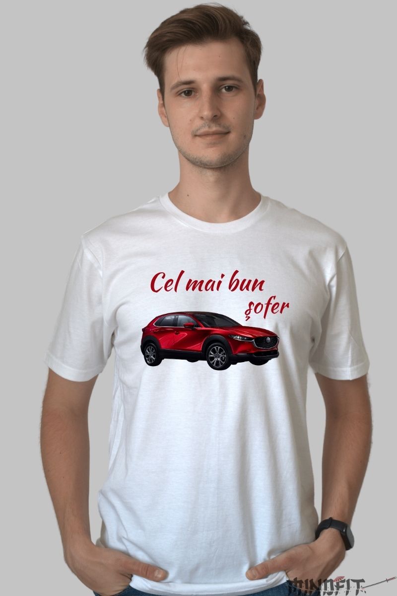 Tricou Personalizat Cu Masina Ta Alb Barbat