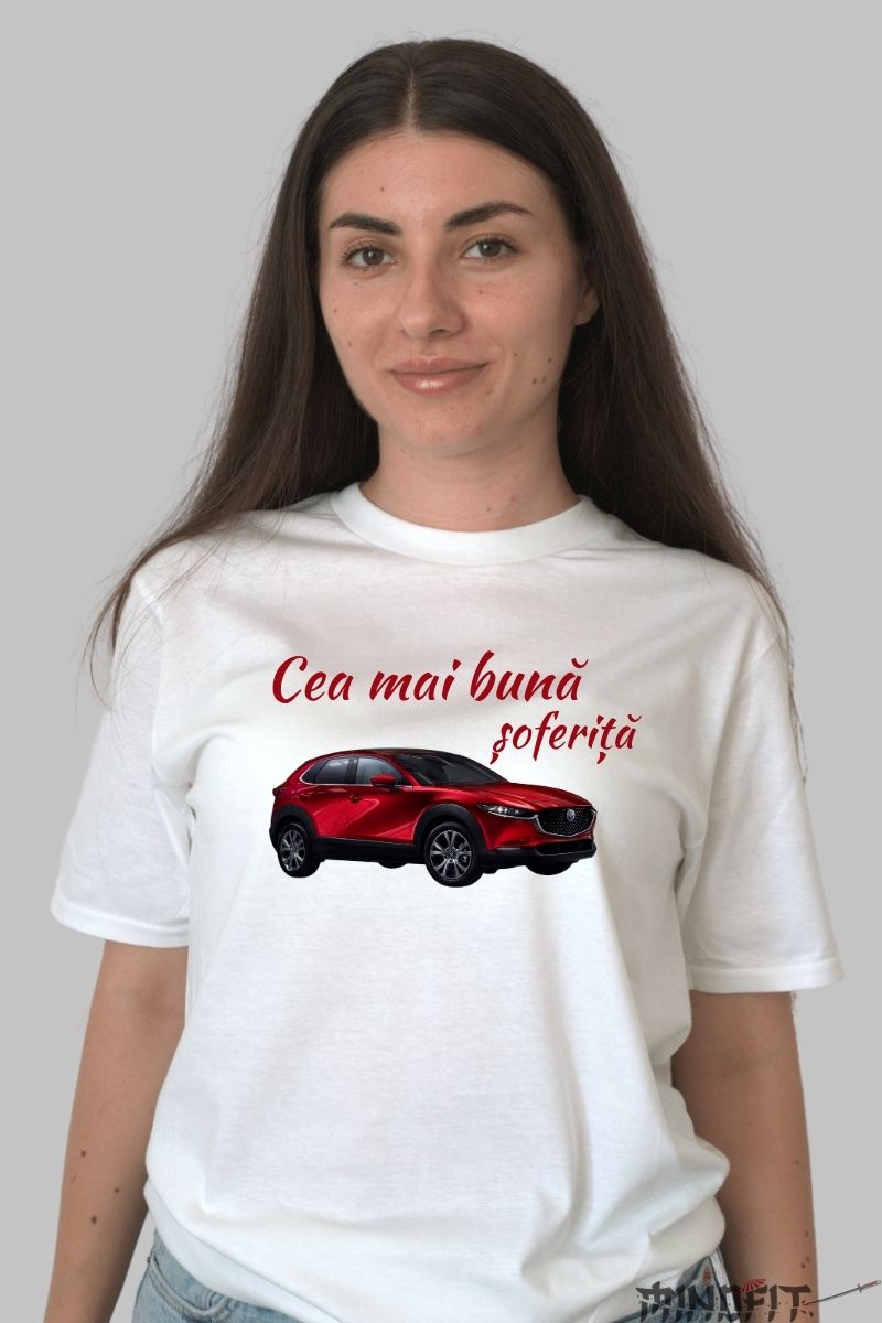 Tricou Personalizat Cu Masina Ta Alb Dama