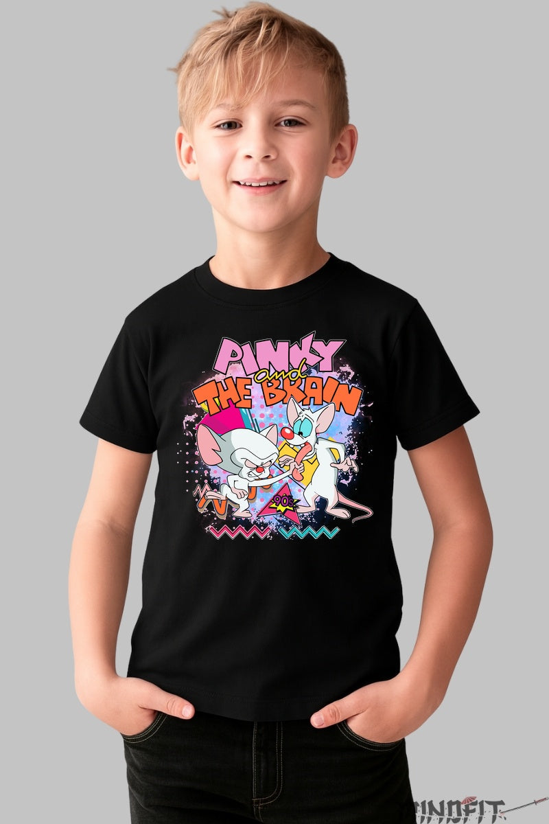Tricou Pinky and The Brain 90s - Cartoon Network baiat negru