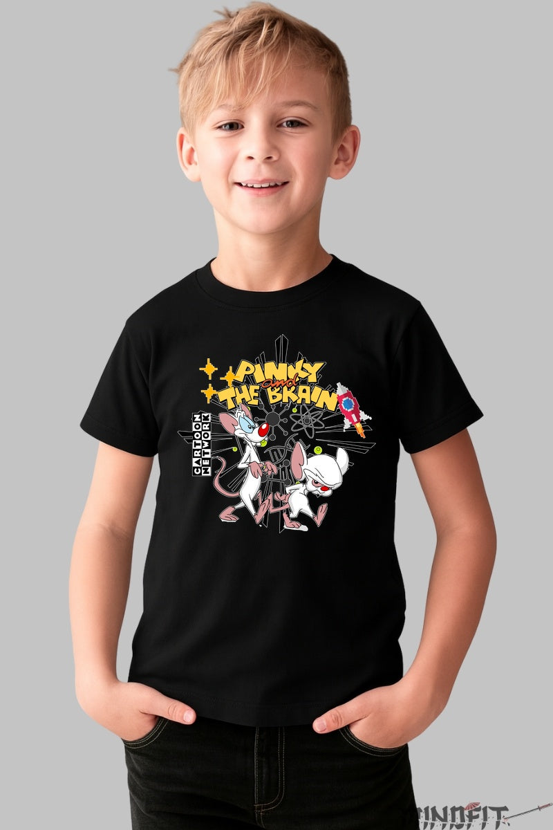 Tricou Pinky and The Brain - Cartoon Network baiat negru