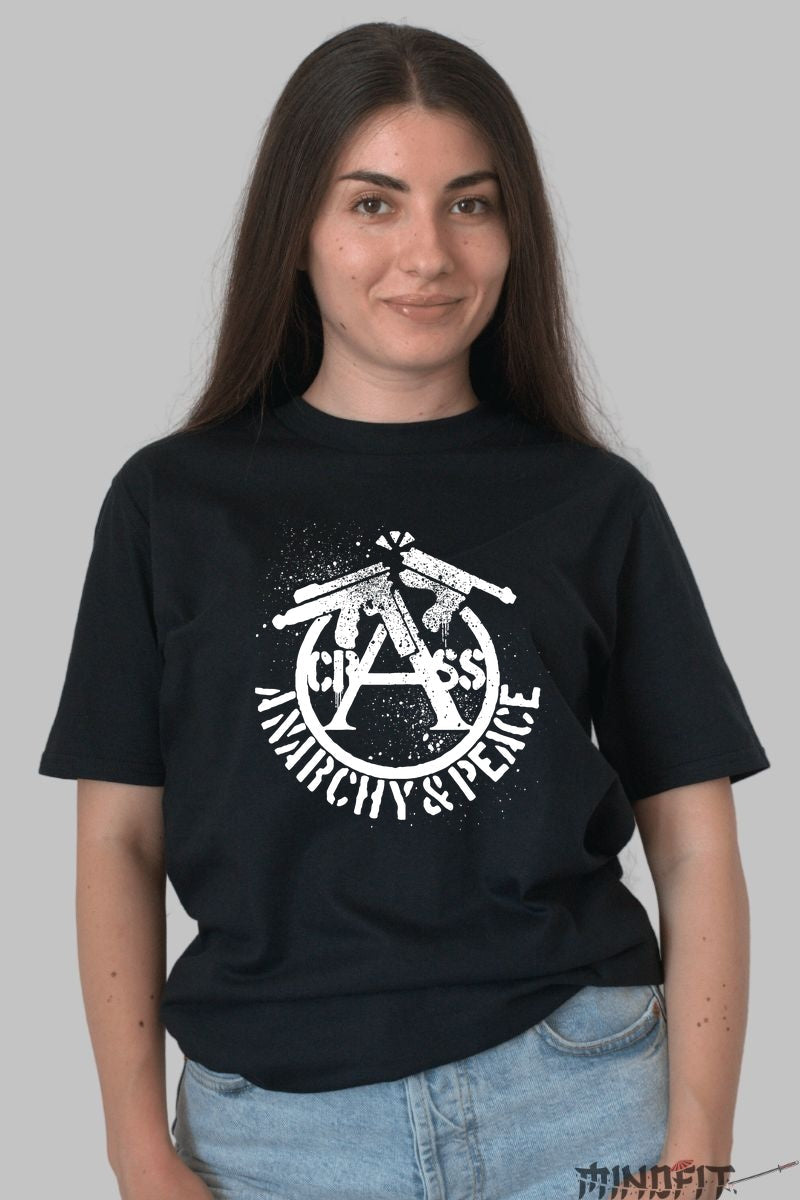 Tricou Punk Anarchy - CLASH Anarchy & Peace fata negru