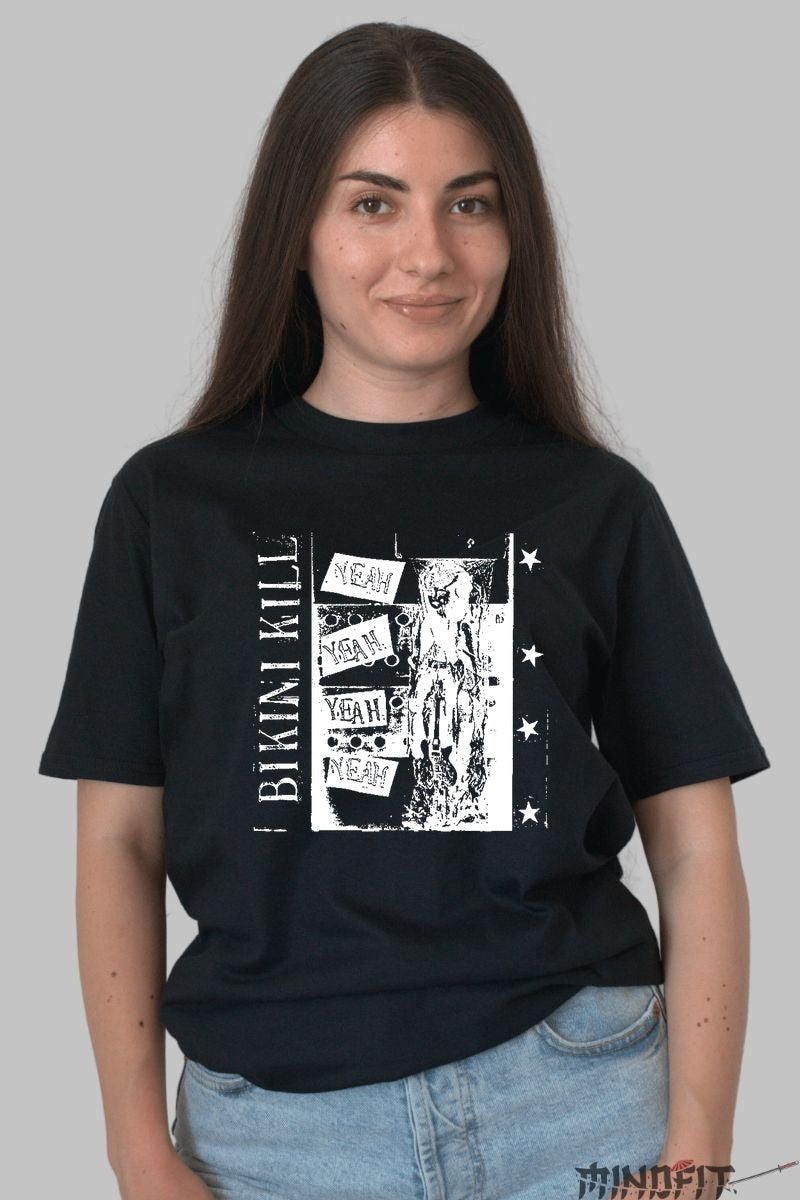 Tricou Punk Bikini Kill - Yeah Yeah Yeah fata negru