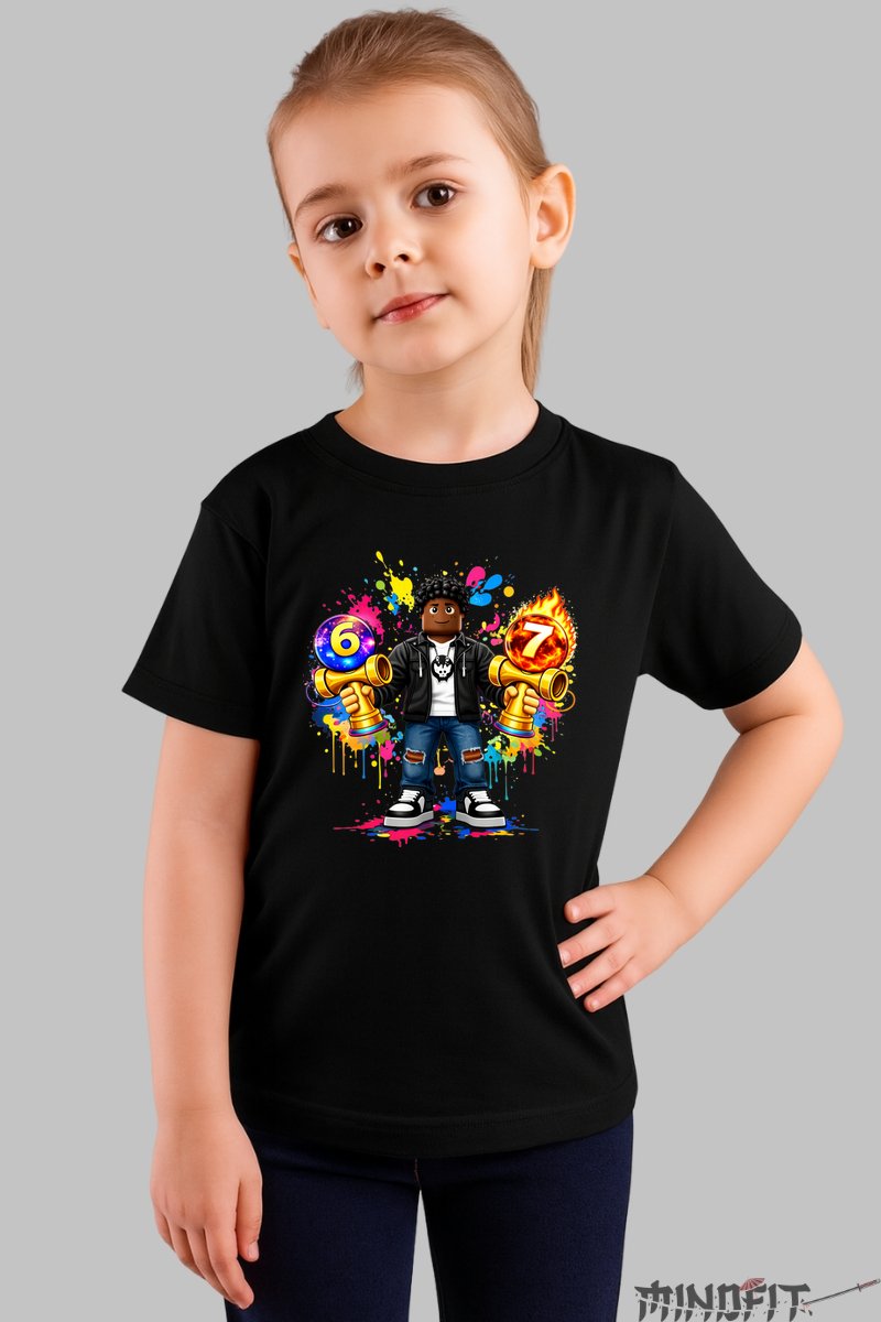 Tricou Roblox Kendama - Model Valuri Electrice fata negru