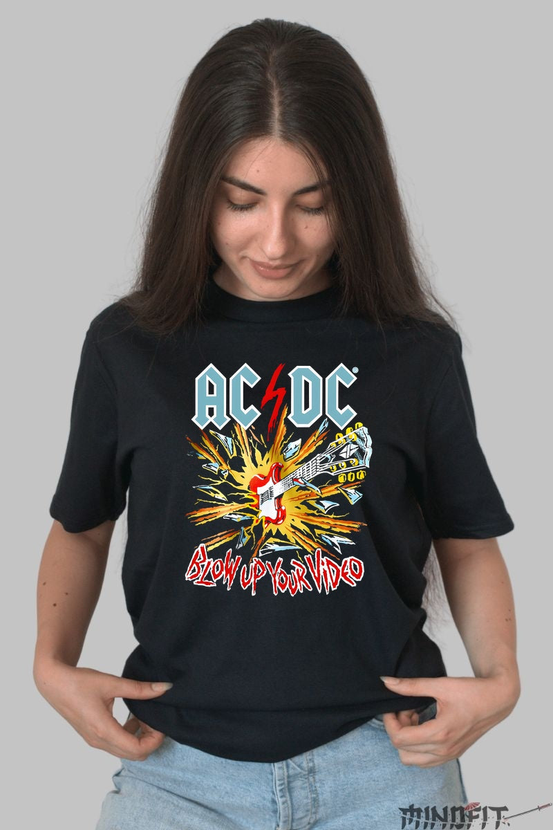 Tricou Rock AC/DC - Blow Up Your Video Edition dama negru