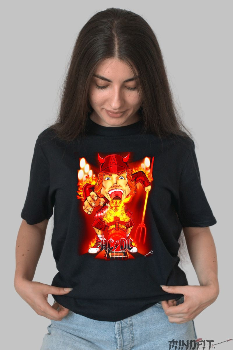 Tricou Rock AC/DC - Demonul Scena Electric dama negru
