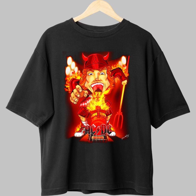 Tricou Rock AC/DC - Demonul Scena Electric fata negru