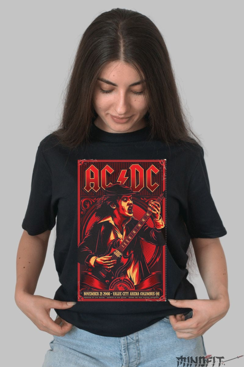 Tricou Rock AC/DC - Electric Live in Columbus 2008 dama negru