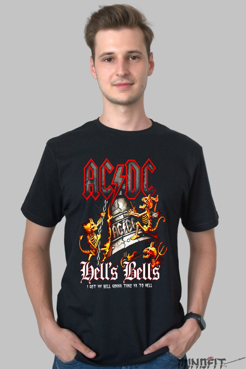 Tricou Rock AC/DC - Hell-s Bells Legendary Tour barbat negru