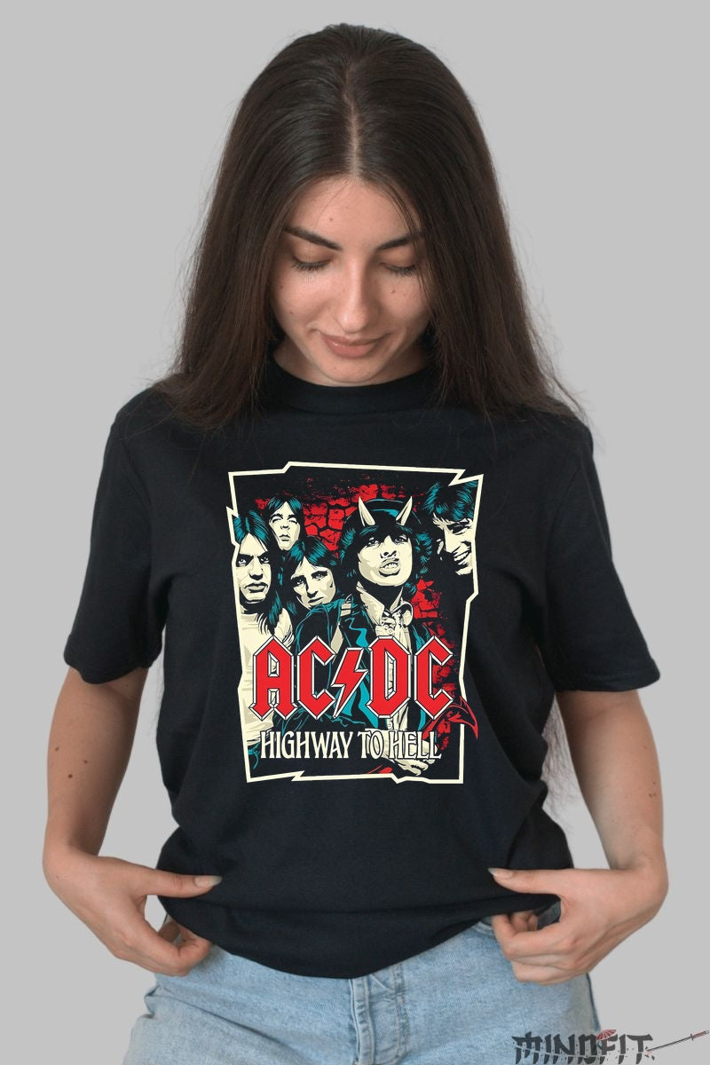 Tricou Rock AC/DC - Highway to Hell Legendary Print dama negru