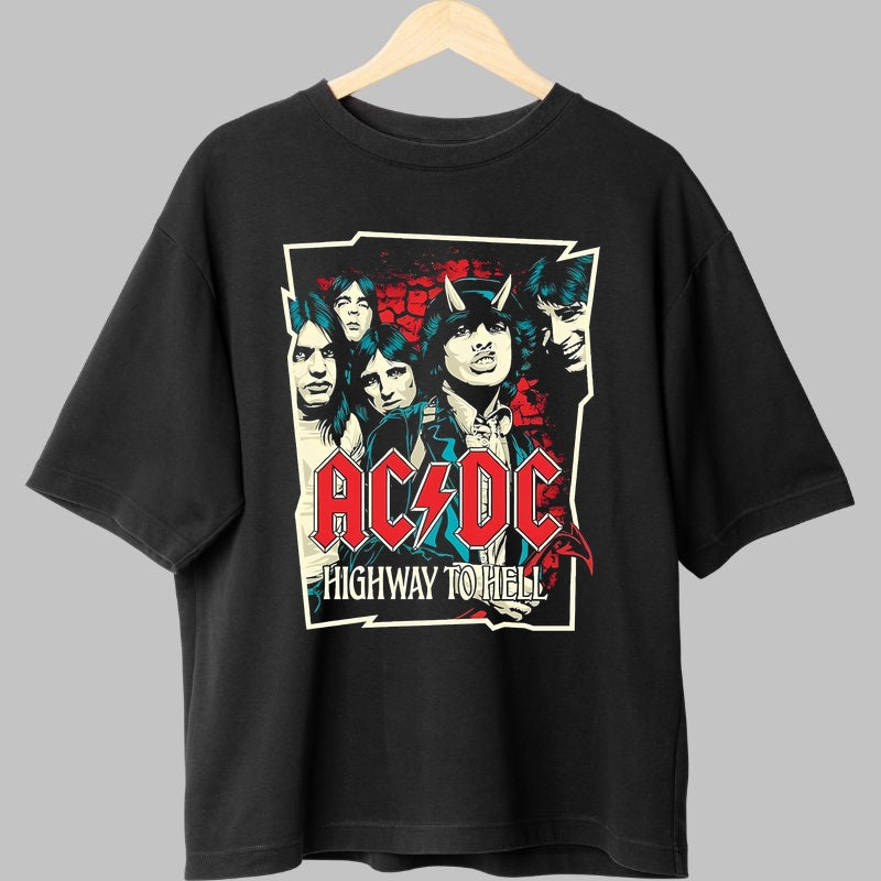 Tricou Rock AC/DC - Highway to Hell Legendary Print fata negru