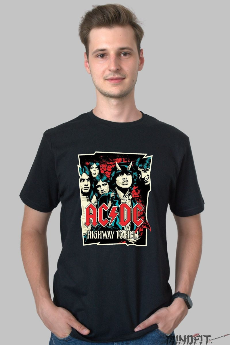 Tricou Rock AC/DC - Highway to Hell Legendary Vibe barbat negru