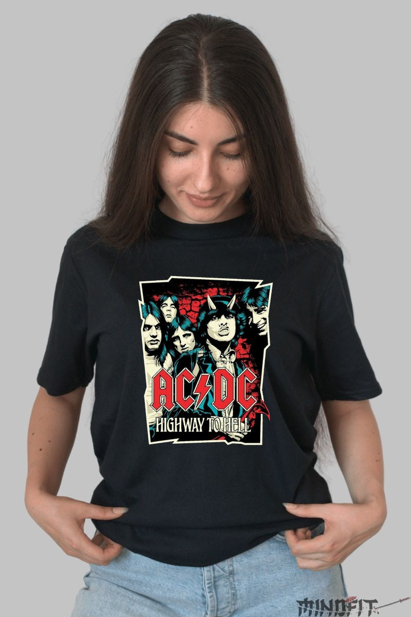 Tricou Rock AC/DC - Highway to Hell Legendary Vibe dama negru