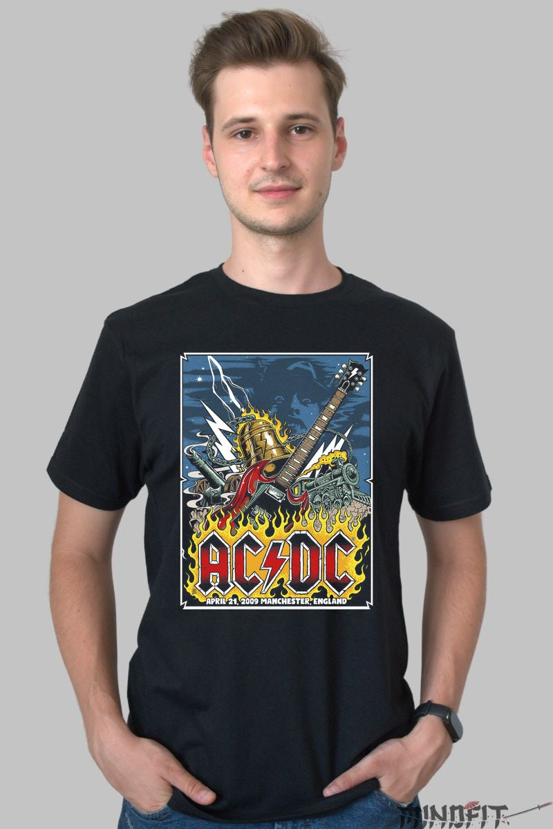Tricou Rock AC/DC - Manchester Live 2009 barbat negru
