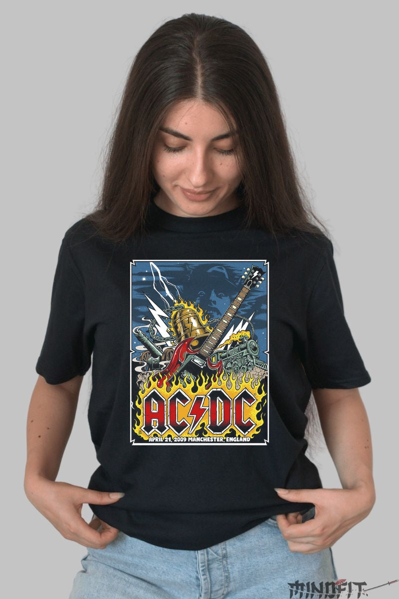 Tricou Rock AC/DC - Manchester Live 2009 dama negru