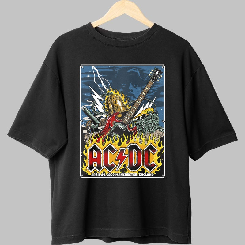 Tricou Rock AC/DC - Manchester Live 2009 fata negru