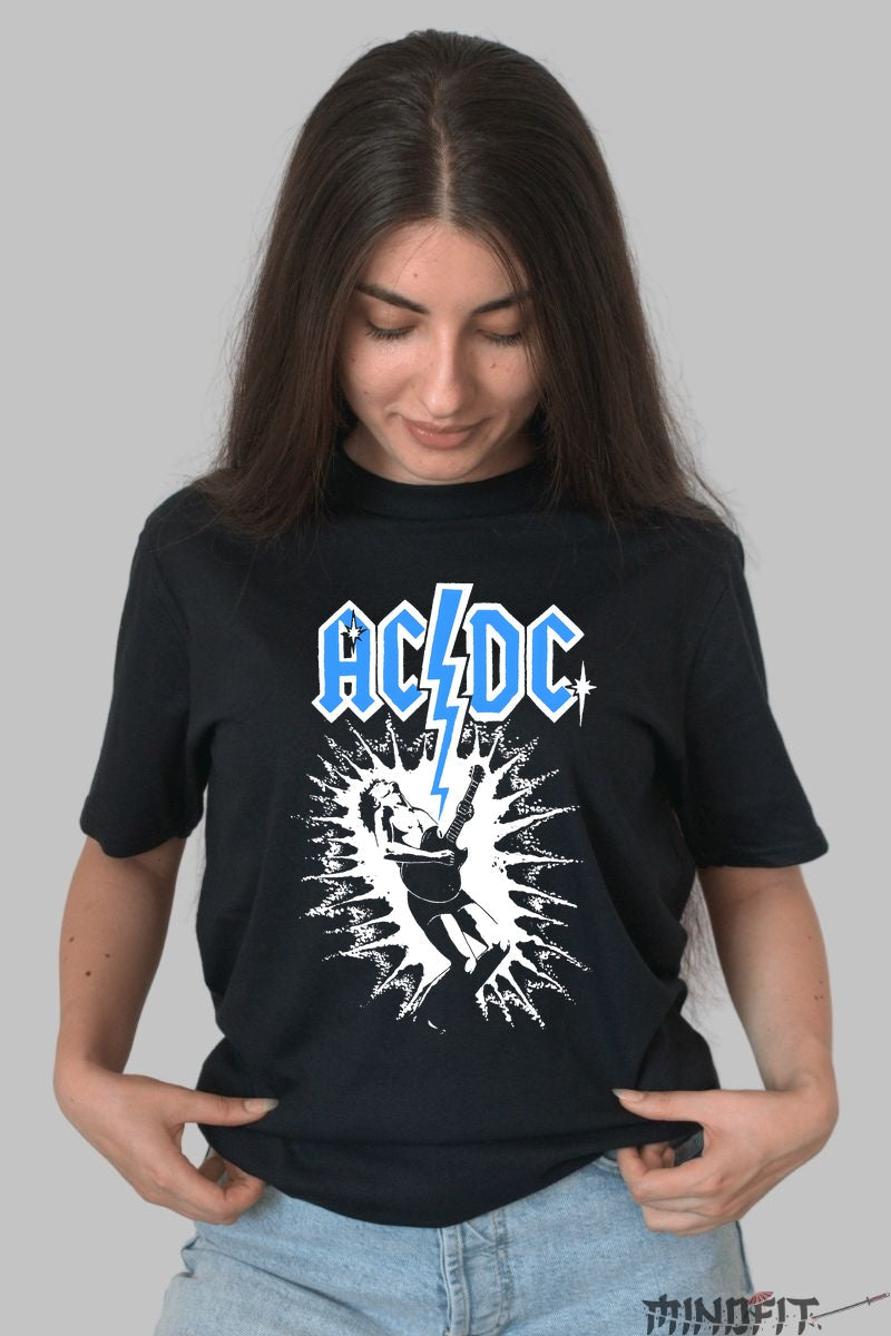 Tricou Rock AC/DC - Thunderstruck Vibe dama negru