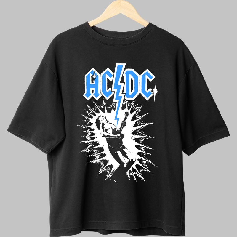 Tricou Rock AC/DC - Thunderstruck Vibe fata negru
