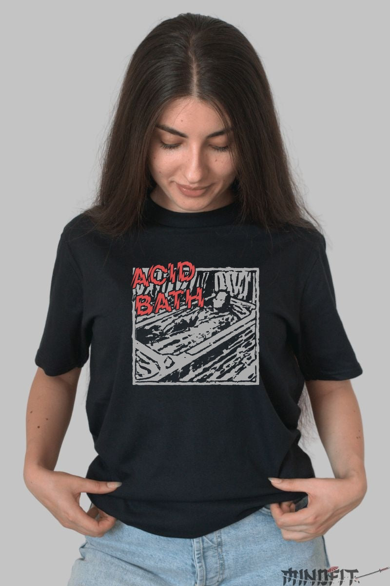 Tricou Rock Acid Bath - Arta Intunecata in Miscar dama negru