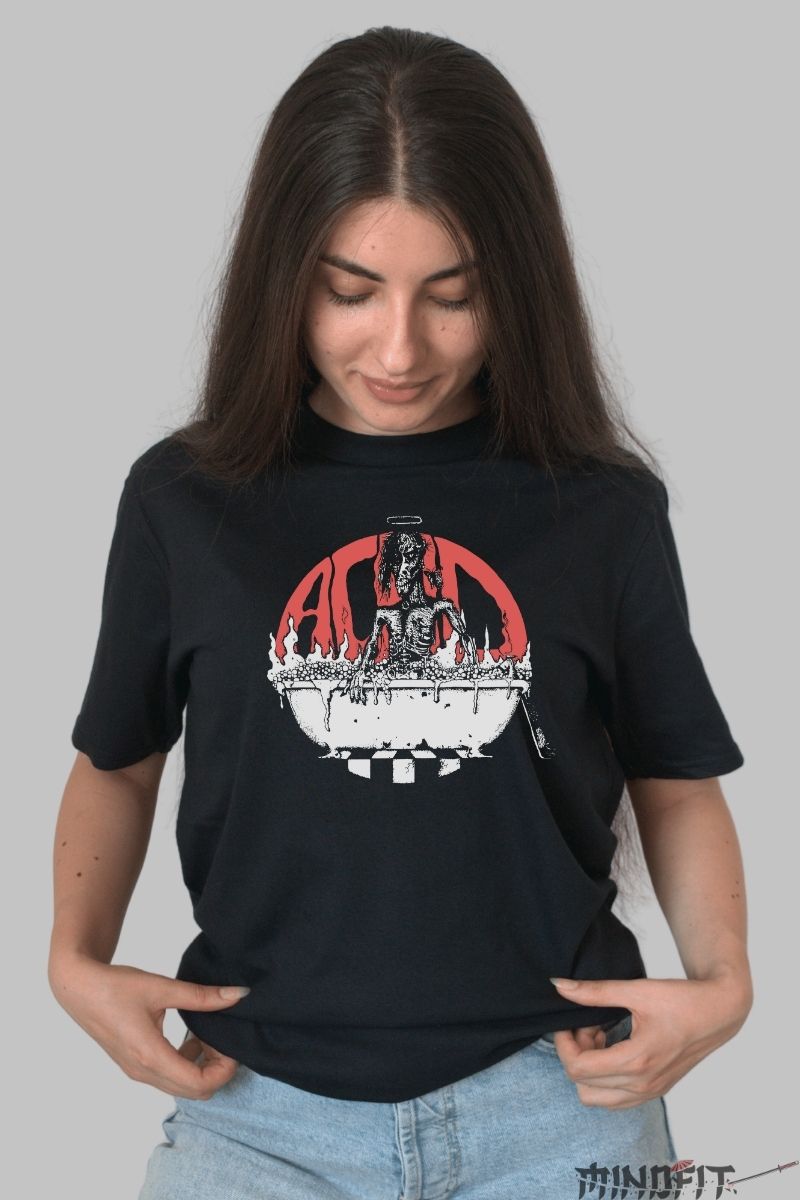 Tricou Rock Acid Bath - Design Demon Iconic dama negru