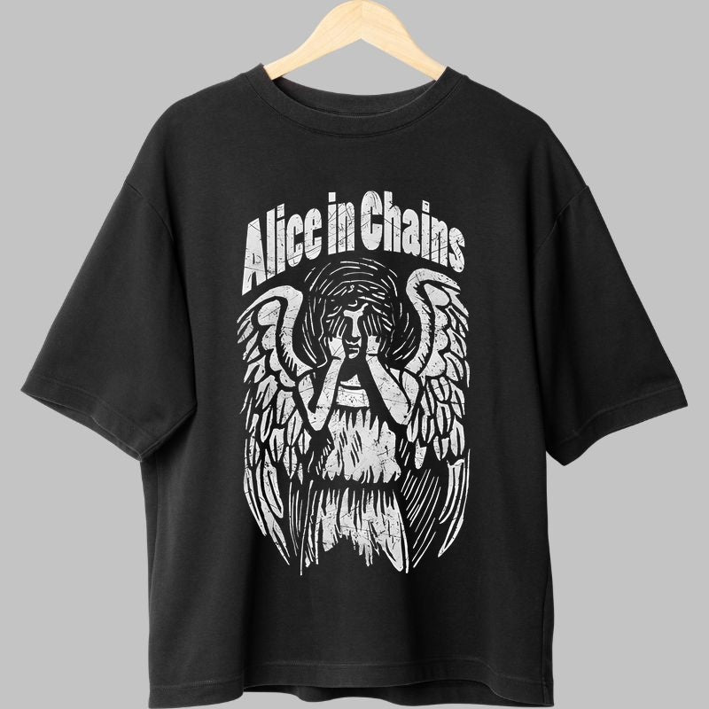 Tricou Rock Alice in Chains - Fallen Angel Silence fata negru