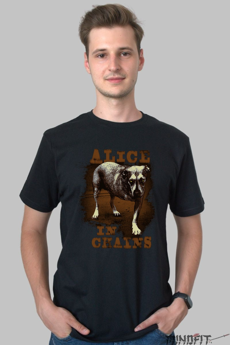 Tricou Rock Alice in Chains - Look Iconic Dog Edition barbat negru