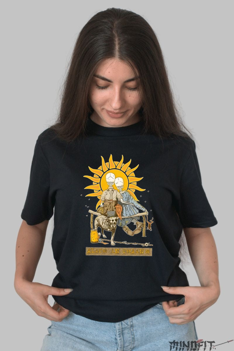 Tricou Rock Alice in Chains - Soare si Umbre Macabre dama negru