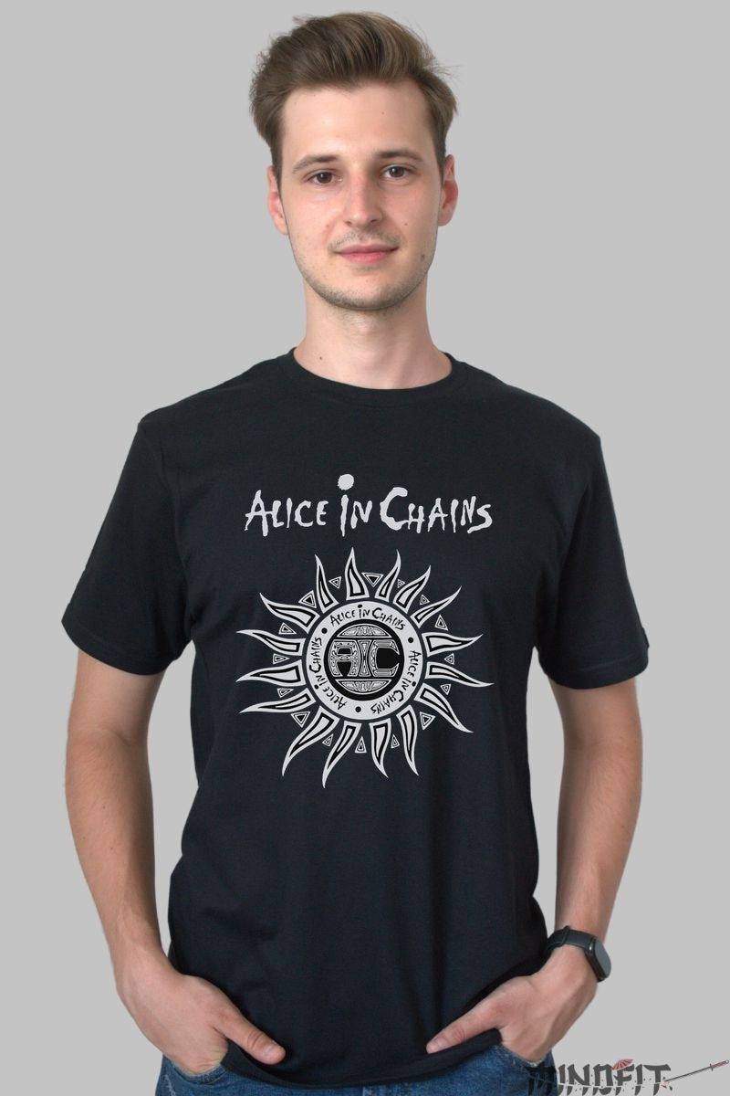 Tricou Rock Alice in Chains - Tribal Sun Emblem barbat negru